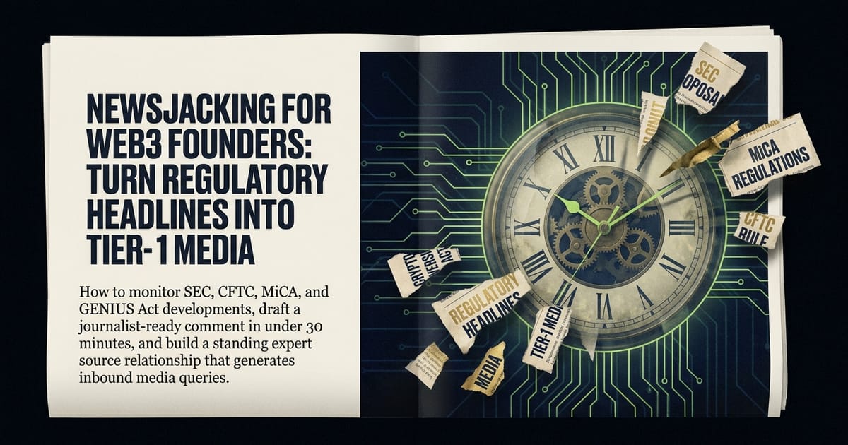 Newsjacking for Web3 Founders: Turn Regulatory Headlines Into Tier-1 Media