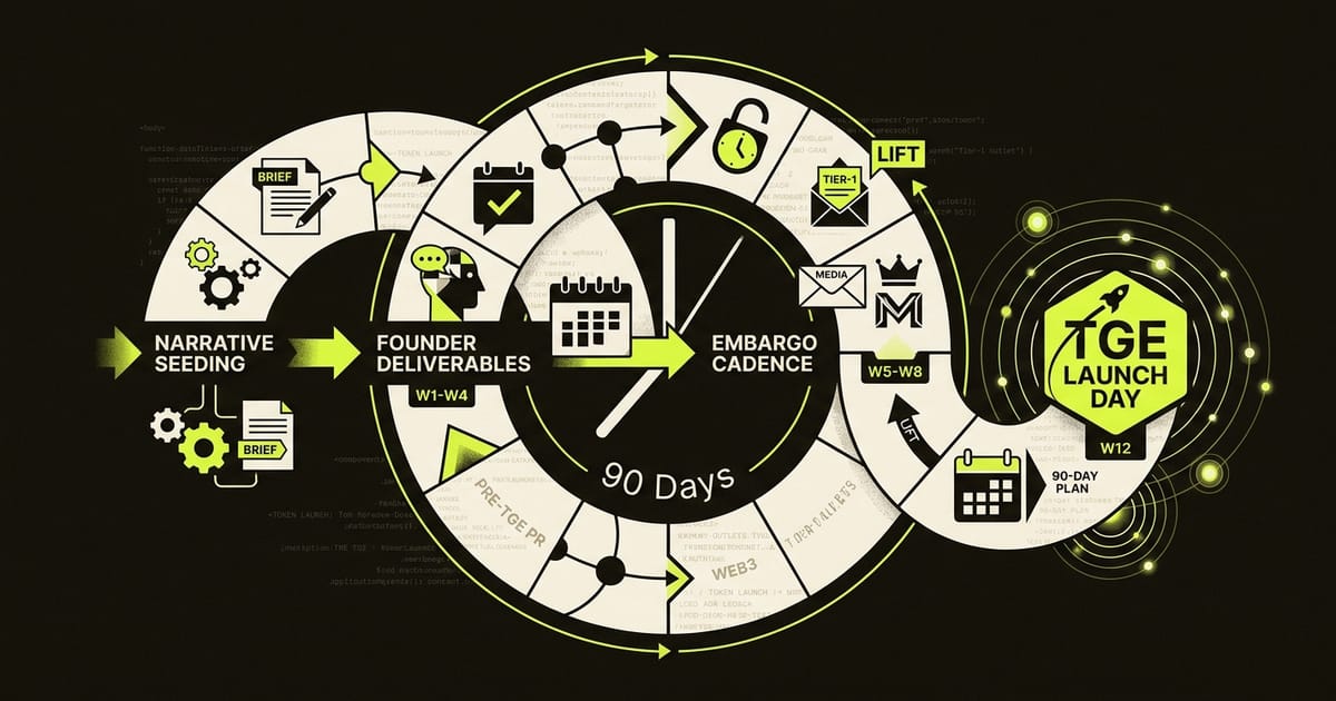Token Launch PR Timeline: The 90-Day Pre-TGE Comms Plan