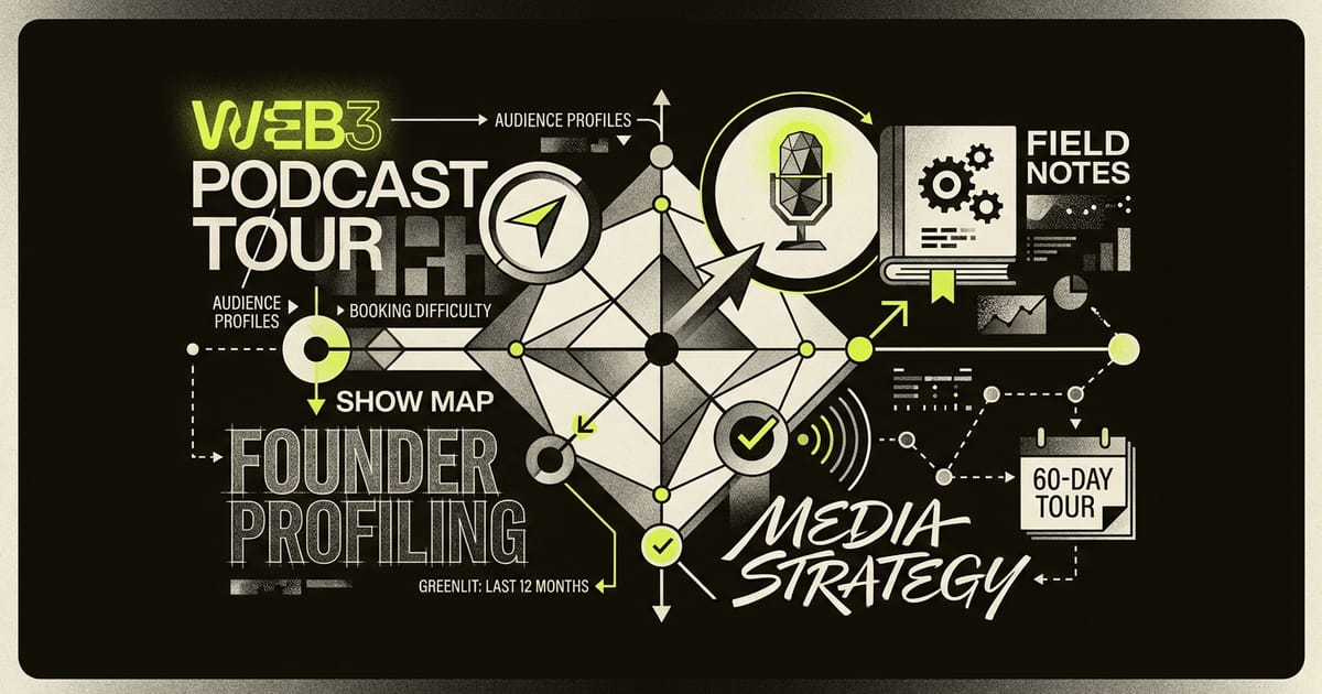Web3 Podcast Show Map: Book a 60-Day Founder Tour
